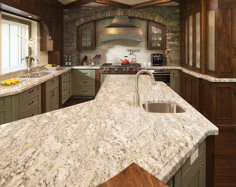 Granite counters in kitchen remodel