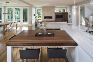 Stone countertops & island in kitchen by C&D Granite