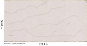 Quartz countertop color: Calacatta Gold Hanstone