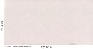 Quartz countertop color: Calacatta Miraggio Duo Q Quartz