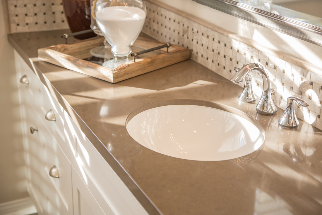 Natural stone countertop in bathroom in Minnesota